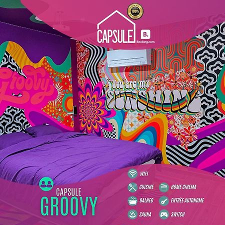 Capsule Groovy-Jacuzzi-Sauna-Billard-Netflix- Nintendo Switch & Jeux Mons Extérieur photo
